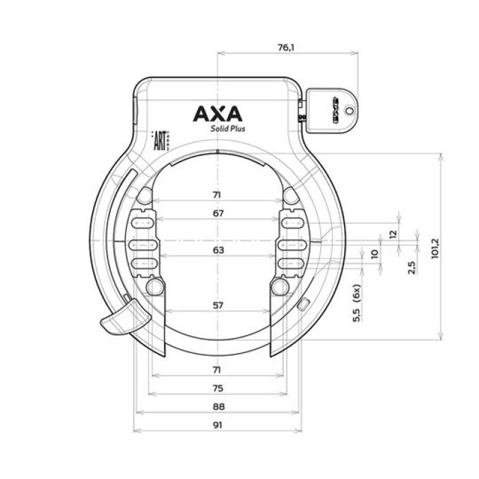 Axa ringslot Solid Plus zw Zwart - Afbeelding 3