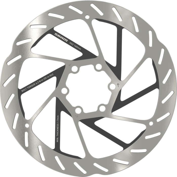 Sram REMD SCHIJF HS2 CL ROUNDED 160MM ZI Zilver